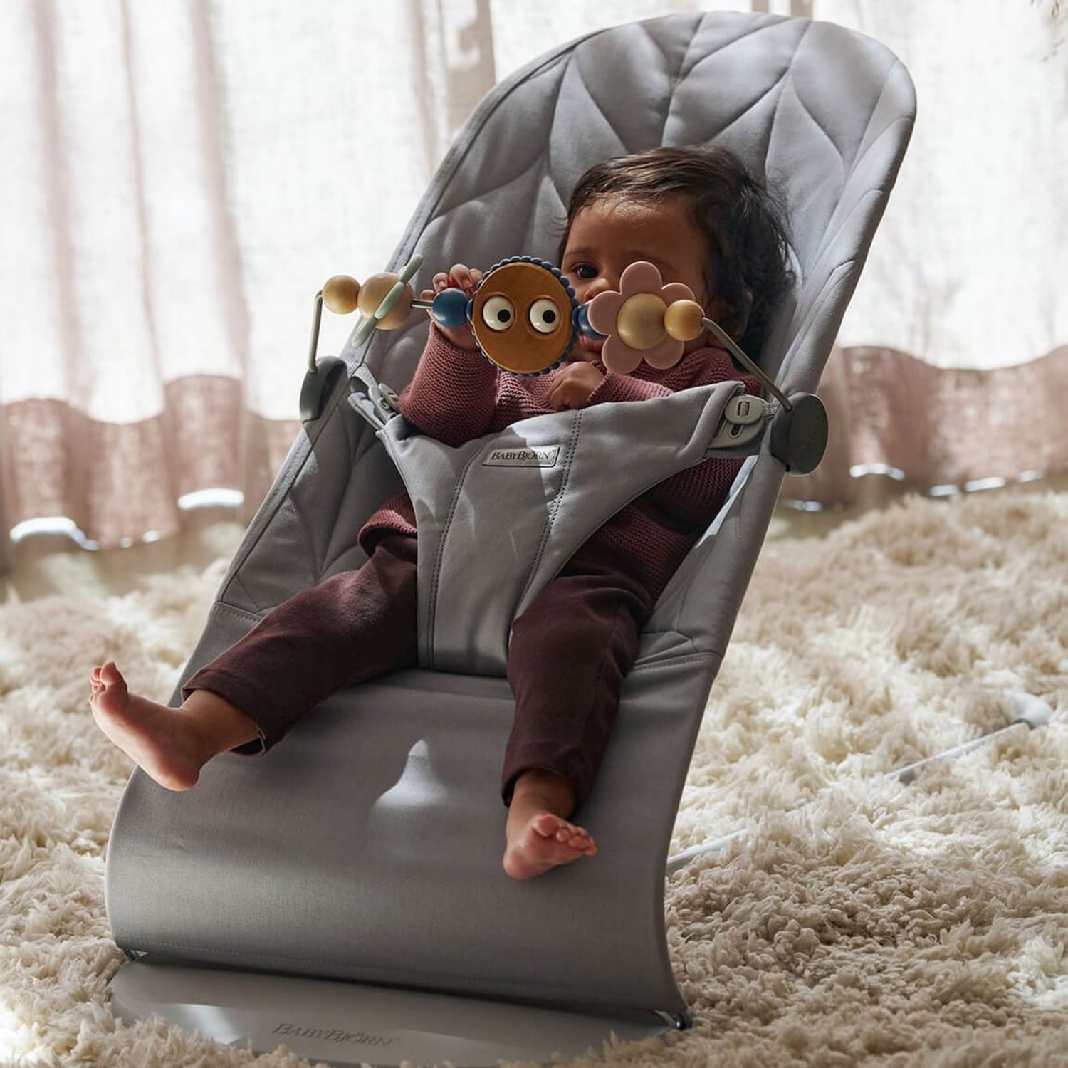 Babybjörn Bliss Ana Kucağı Petal Cotton Oyuncaklı Grey