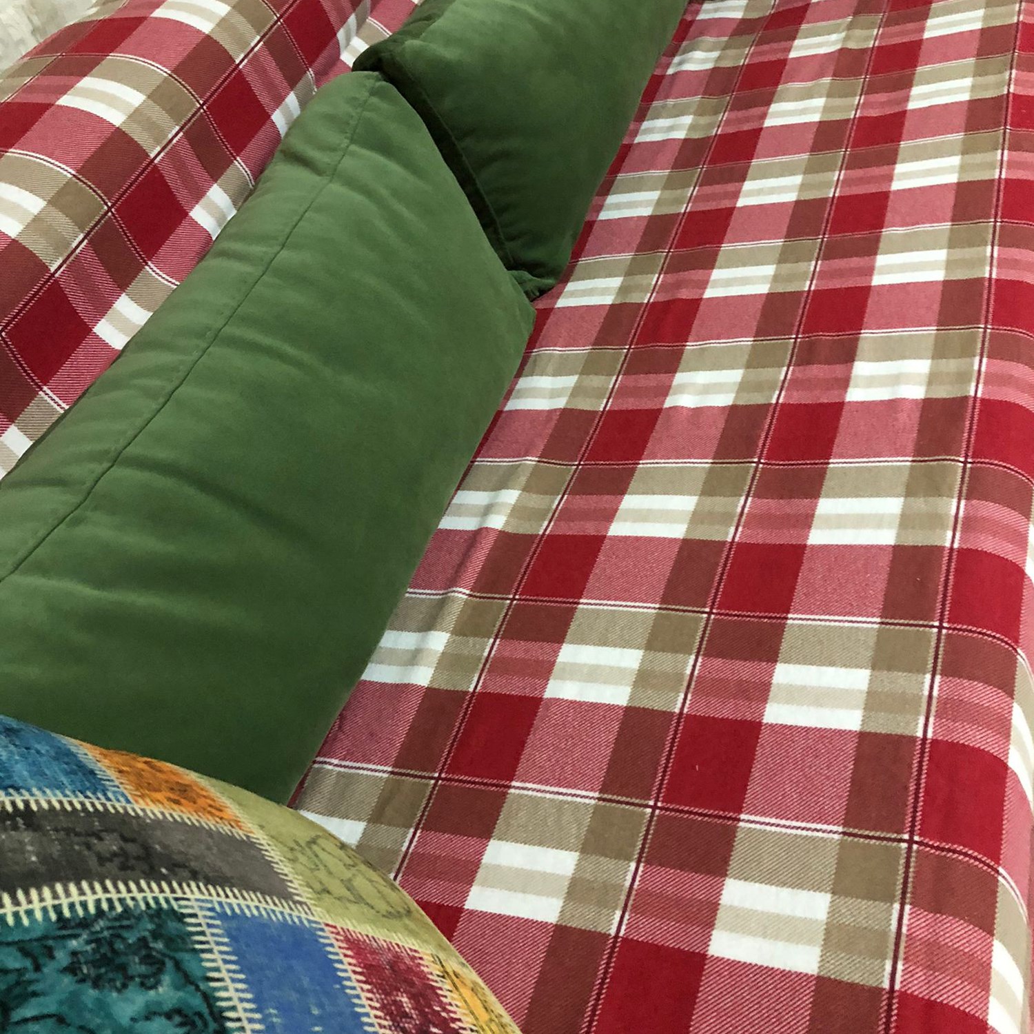 Ezh Ekose Pamuklu Flanel Koltuk Örtüsü / Şalı 170x230 Kırmızı