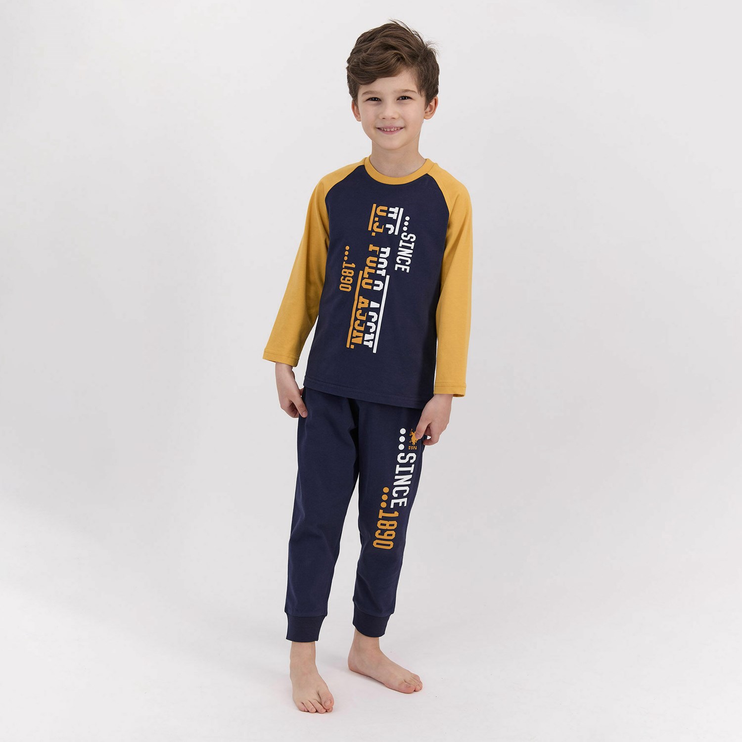 U.S. Polo Assn Erkek Çocuk Pijama Takımı US909-4 Lacivert
