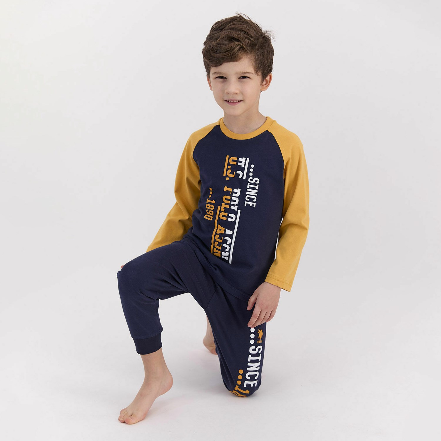 U.S. Polo Assn Erkek Çocuk Pijama Takımı US909-4 Lacivert