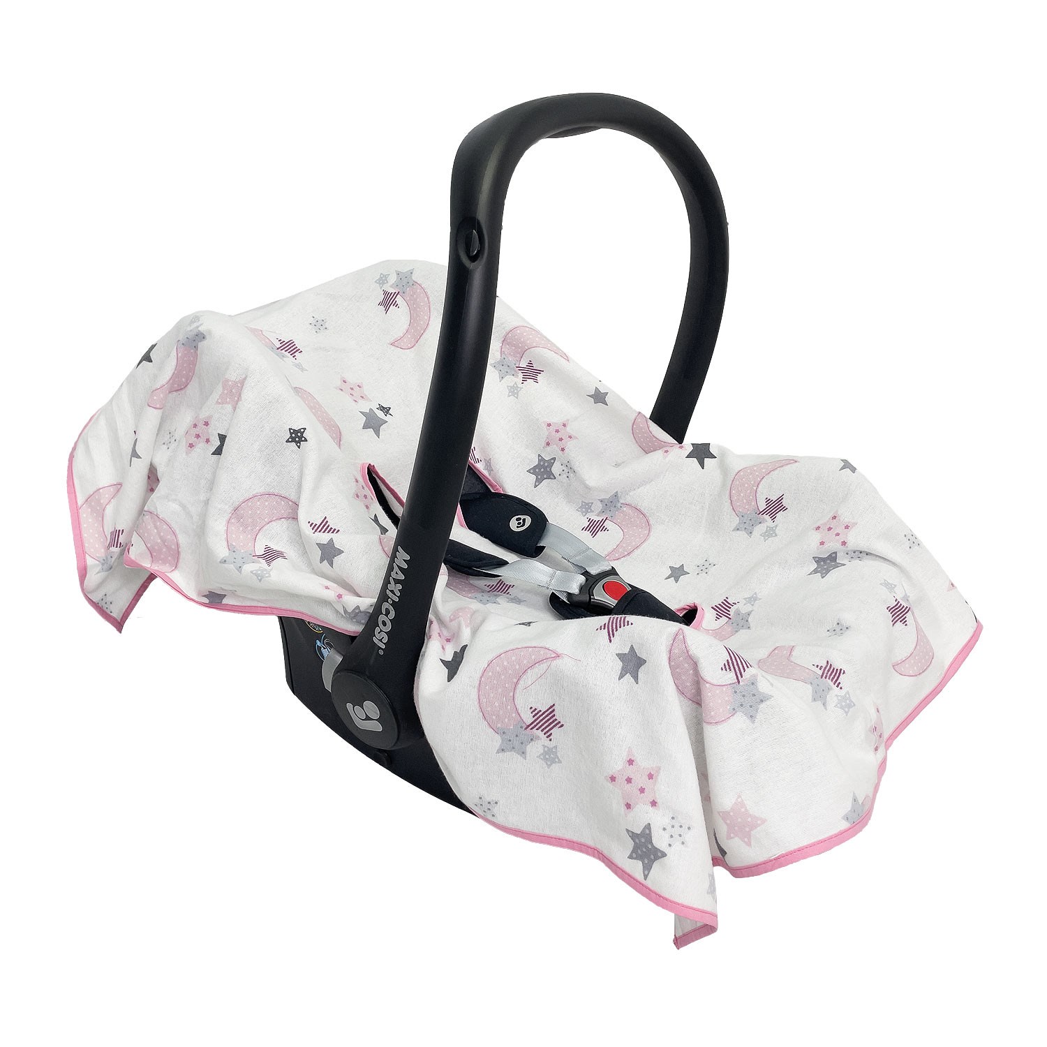 Mynest Ana Kucağı Kılıfı Flanel (Pazen) Kumaş 0-13 Kg 1018 Ekru-Pembe