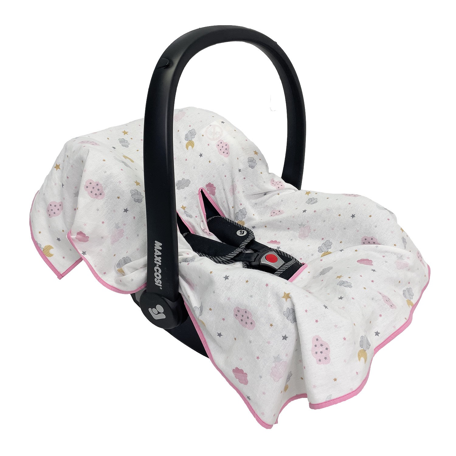 Mynest Ana Kucağı Kılıfı Flanel (Pazen) Kumaş 0-13 Kg 1018 Pembe