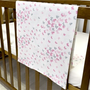 Mynest Pamuklu Flanel (Pazen) Battaniyesi 90x80 1019 Gri-Pembe