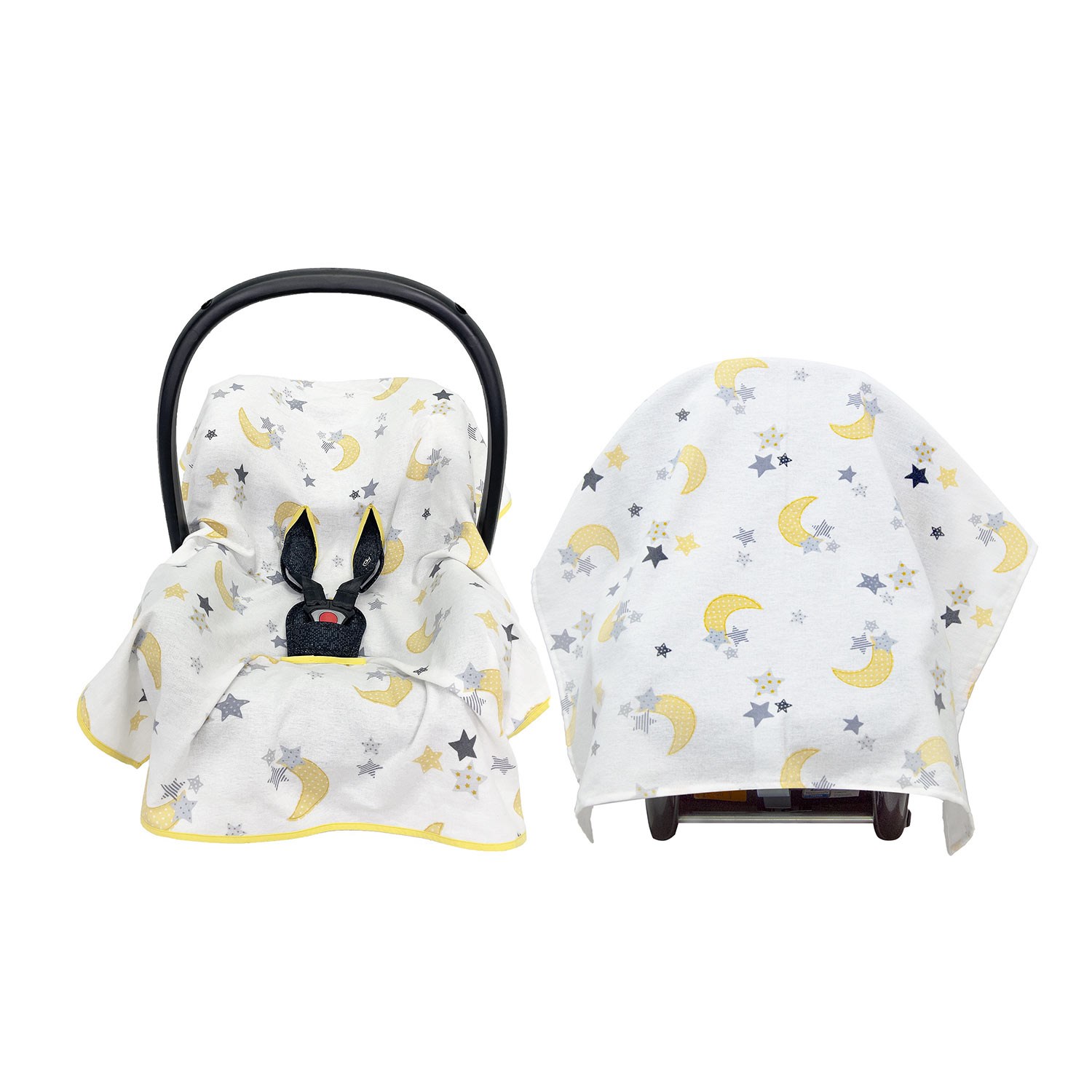 Mynest Flanel Battaniye ve Ana Kucağı Kılıfı 0-13 Kg 1017 Ekru-Sarı