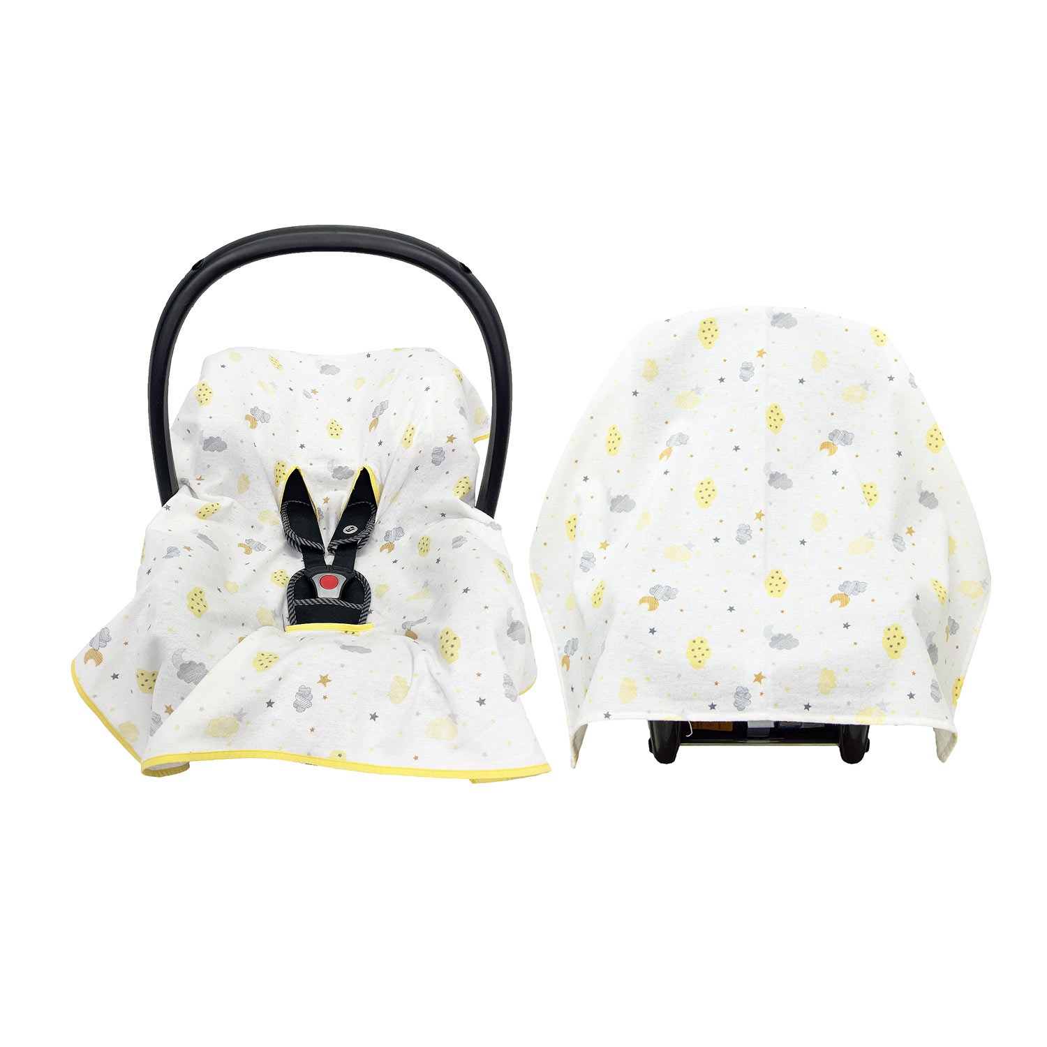 Mynest Flanel Battaniye ve Ana Kucağı Kılıfı 0-13 Kg 1017 Sarı