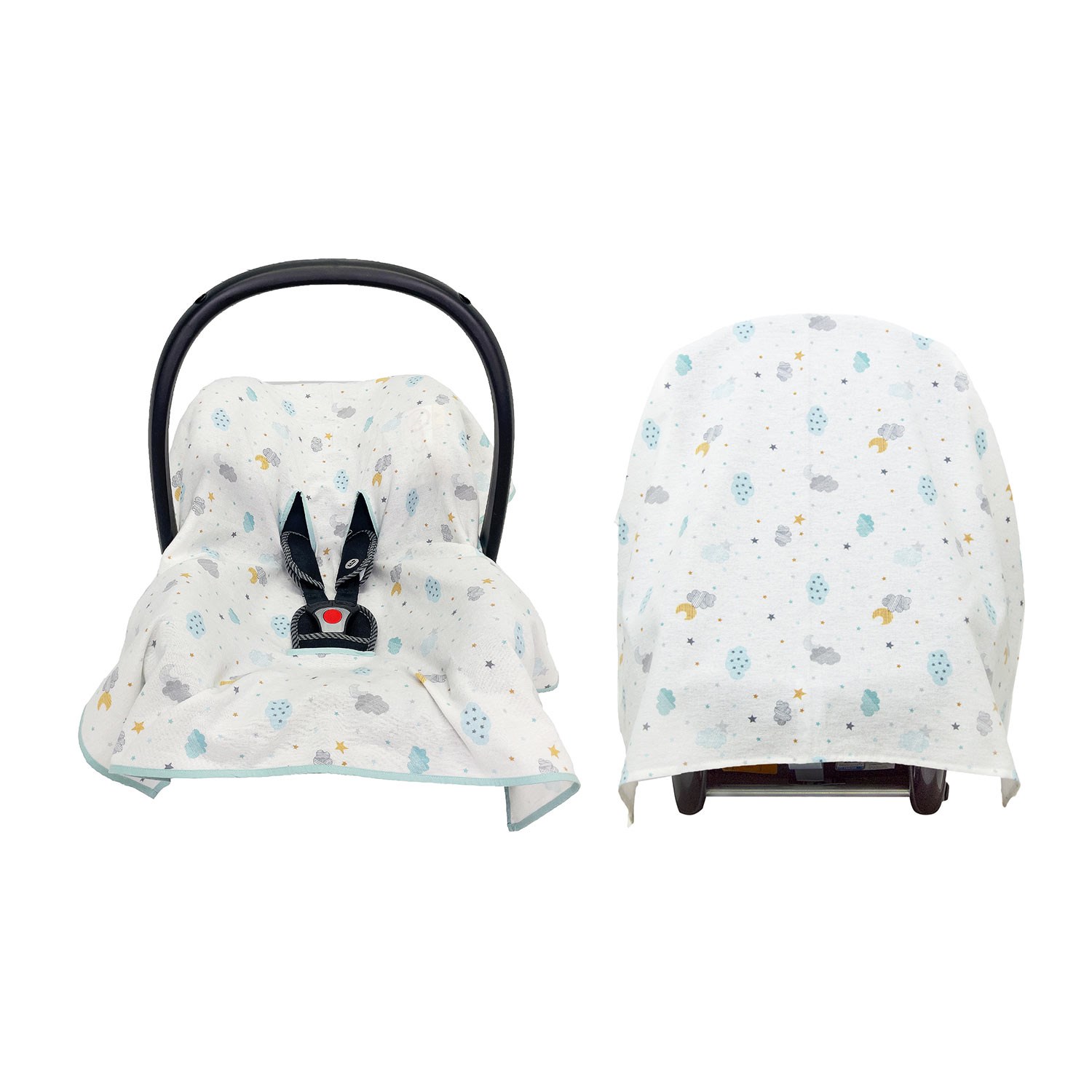Mynest Flanel Battaniye ve Ana Kucağı Kılıfı 0-13 Kg 1017 Turkuaz