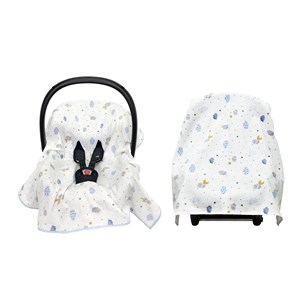Mynest Flanel Battaniye ve Ana Kucağı Kılıfı 0-13 Kg 1017 Mavi
