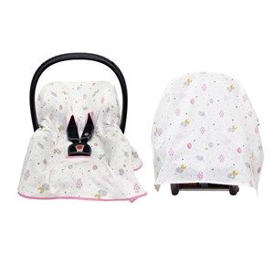 Mynest Flanel Battaniye ve Ana Kucağı Kılıfı 0-13 Kg 1017 Pembe