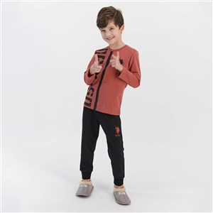 U.S. Polo Assn Erkek Çocuk Pijama Takımı US926-4 Tarçın