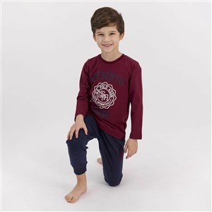 U.S. Polo Assn Erkek Çocuk Pijama Takımı US902-4 Bordo