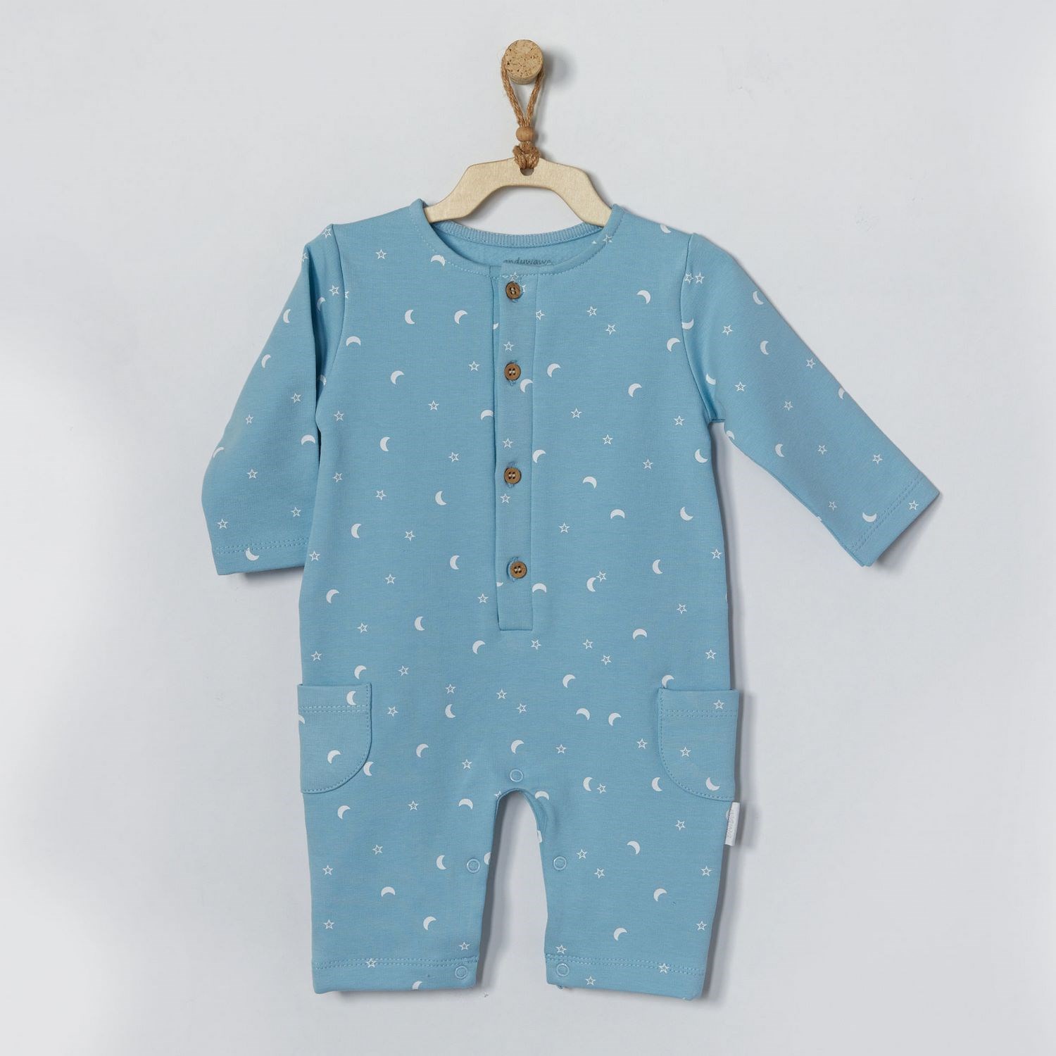 Andywawa Time To Sleep Bebek Tulumu AC22453 Mavi