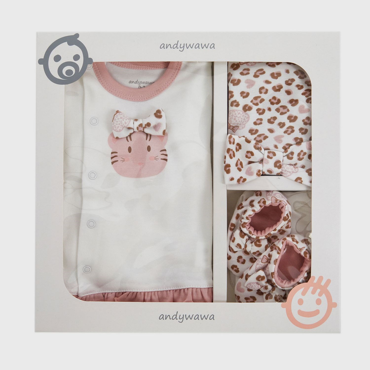 Andywawa Cute Leopard 5'li Hastane Çıkış Seti AC22050 Leopar