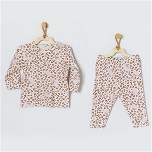 Andywawa Leopar 2'li Bebek Pijama Takımı AC22067 Leopar