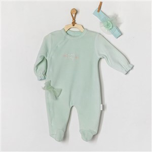 Andywawa Sweet Home Kadife Bebek Tulum Takımı AC22126 Mint