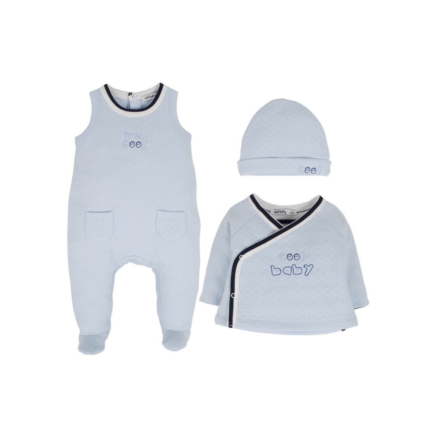 İdil Baby Hırkalı Tulum Takımı 15034 Mavi