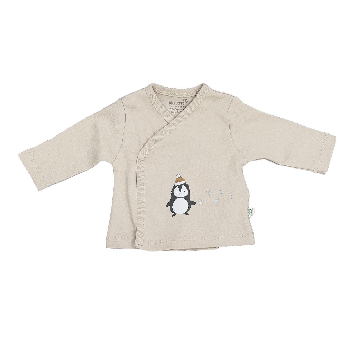 Biorganic Frozen Penguins 3'lü Bebek Zıbın Seti 73247 Bej-Ekru