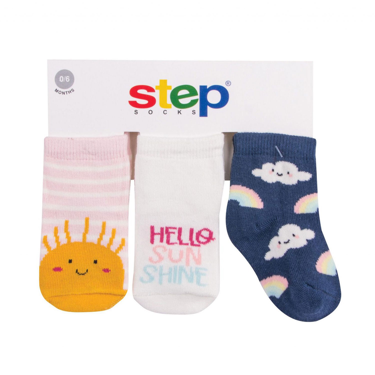 Step Sunshine 3'lü Bebek Çorabı 10160 Çok Renkli