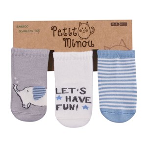 Petit Minou Elephant 3'lü Bebek Çorabı 2117 Çok Renkli