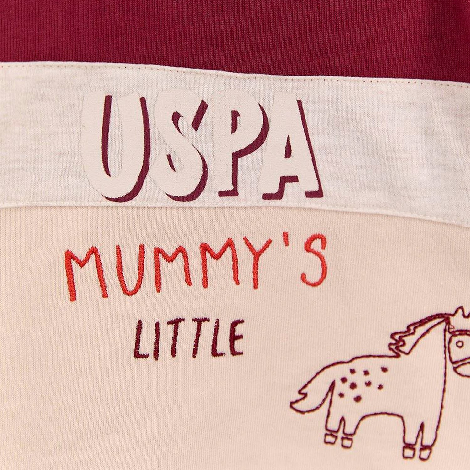 U.S Polo Erkek Bebek Uzun Kol 2'li Takım USB497 Bordo
