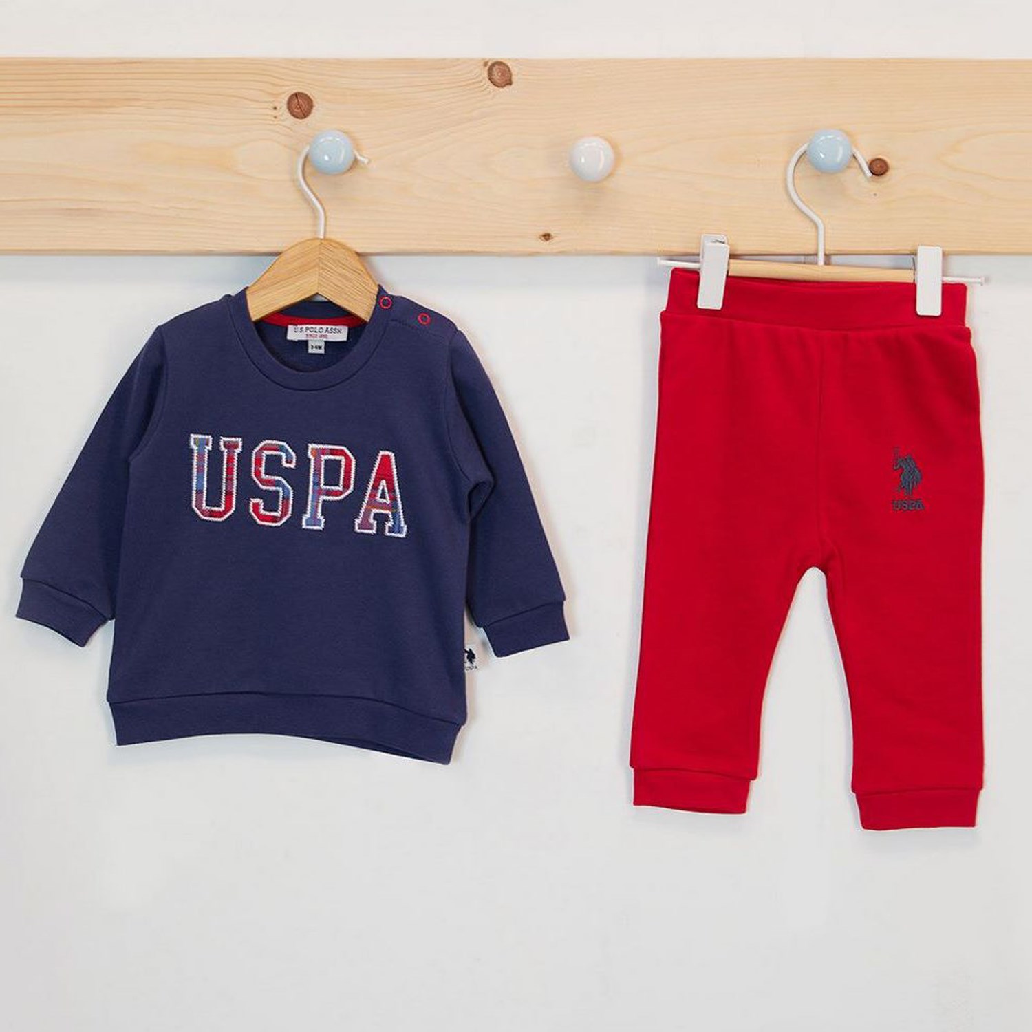 U.S. Polo Assn 2'li Bebek Sweatshirt Takım USB605 İndigo