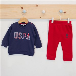 U.S. Polo Assn 2'li Bebek Sweatshirt Takım USB605 İndigo
