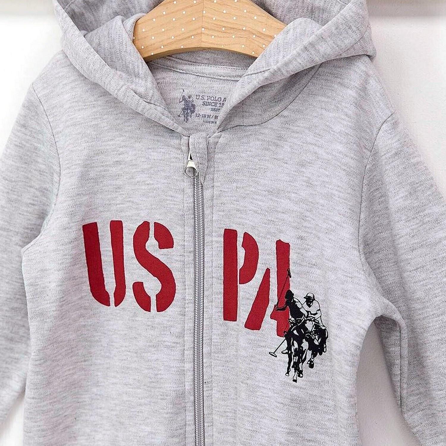 U.S. Polo Assn Kapşonlu Bebek Hırkası USB651 Karmelanj