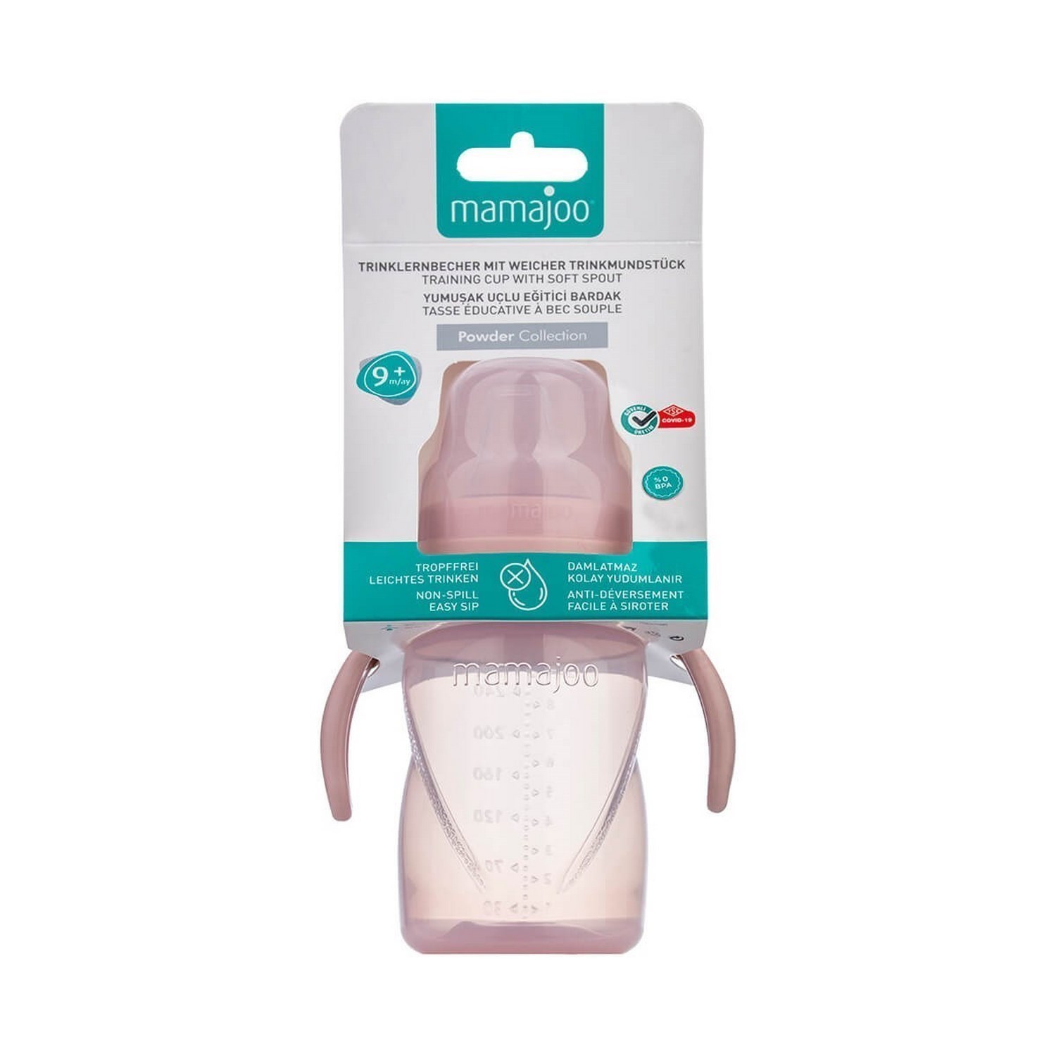 Mamajoo Kulplu Eğitici Bardak 270 ML Powder Pink