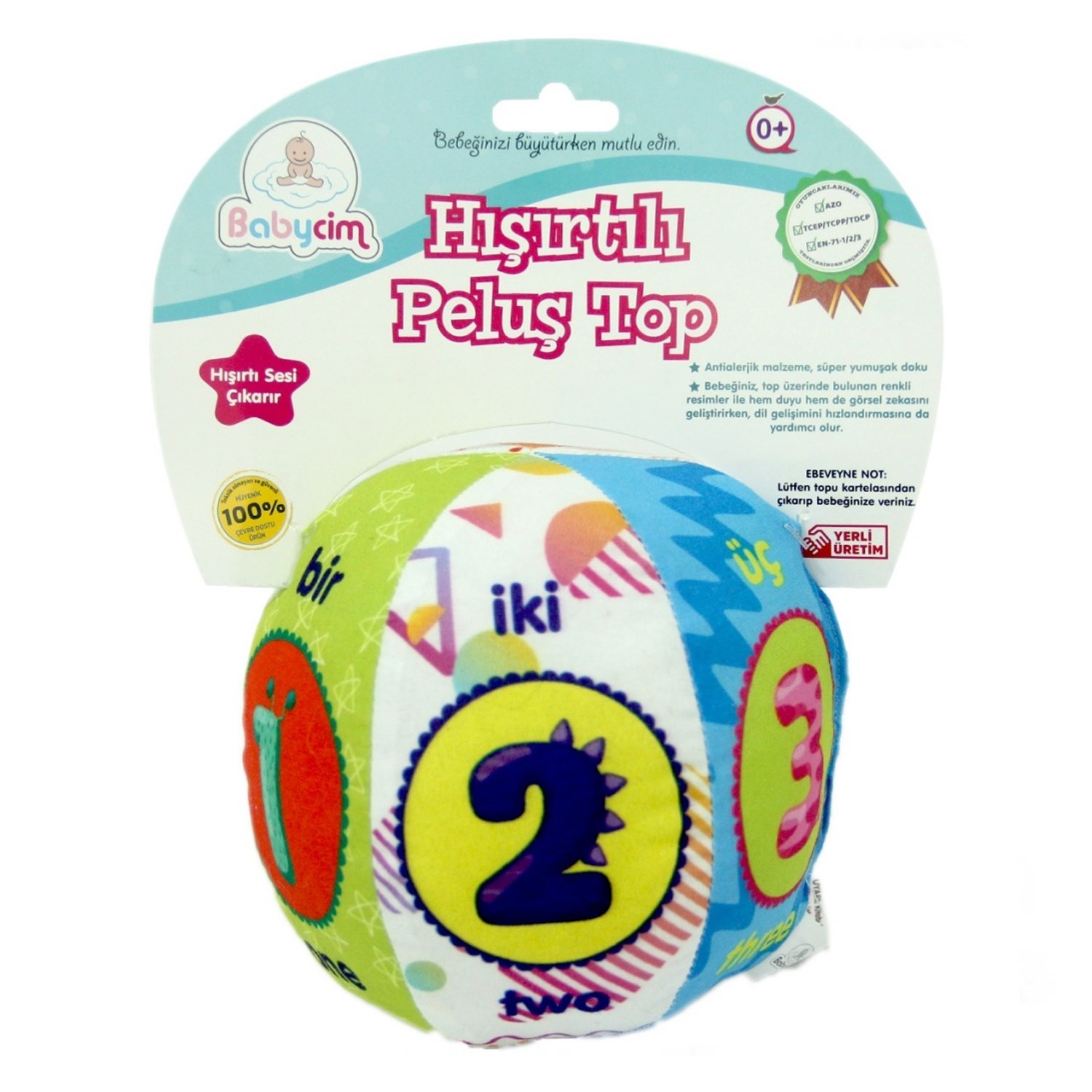 Babycim Hışırtılı Peluş Top 00309 Çok Renkli