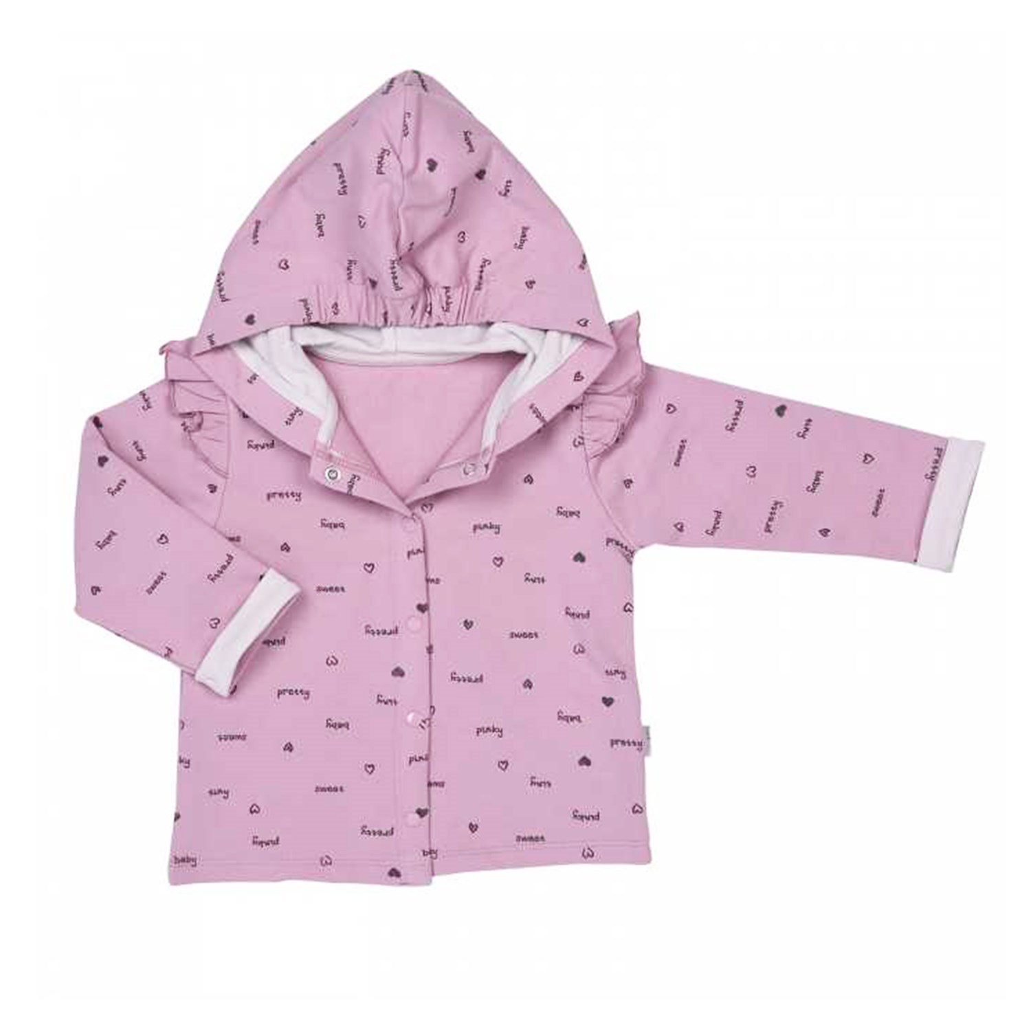 Kitikate Hooded Bebek Hırkası S80094 Gül Kurusu