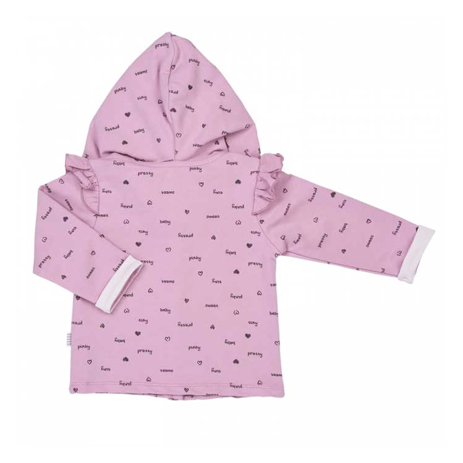 Kitikate Hooded Bebek Hırkası S80094 Gül Kurusu