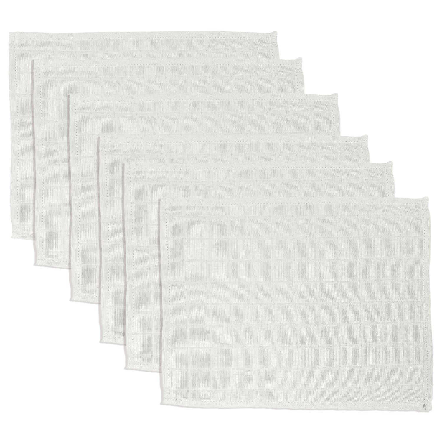 Mynest Müslin Ağız Mendili 6 Parça 25x25 cm 1011 Açık Gri