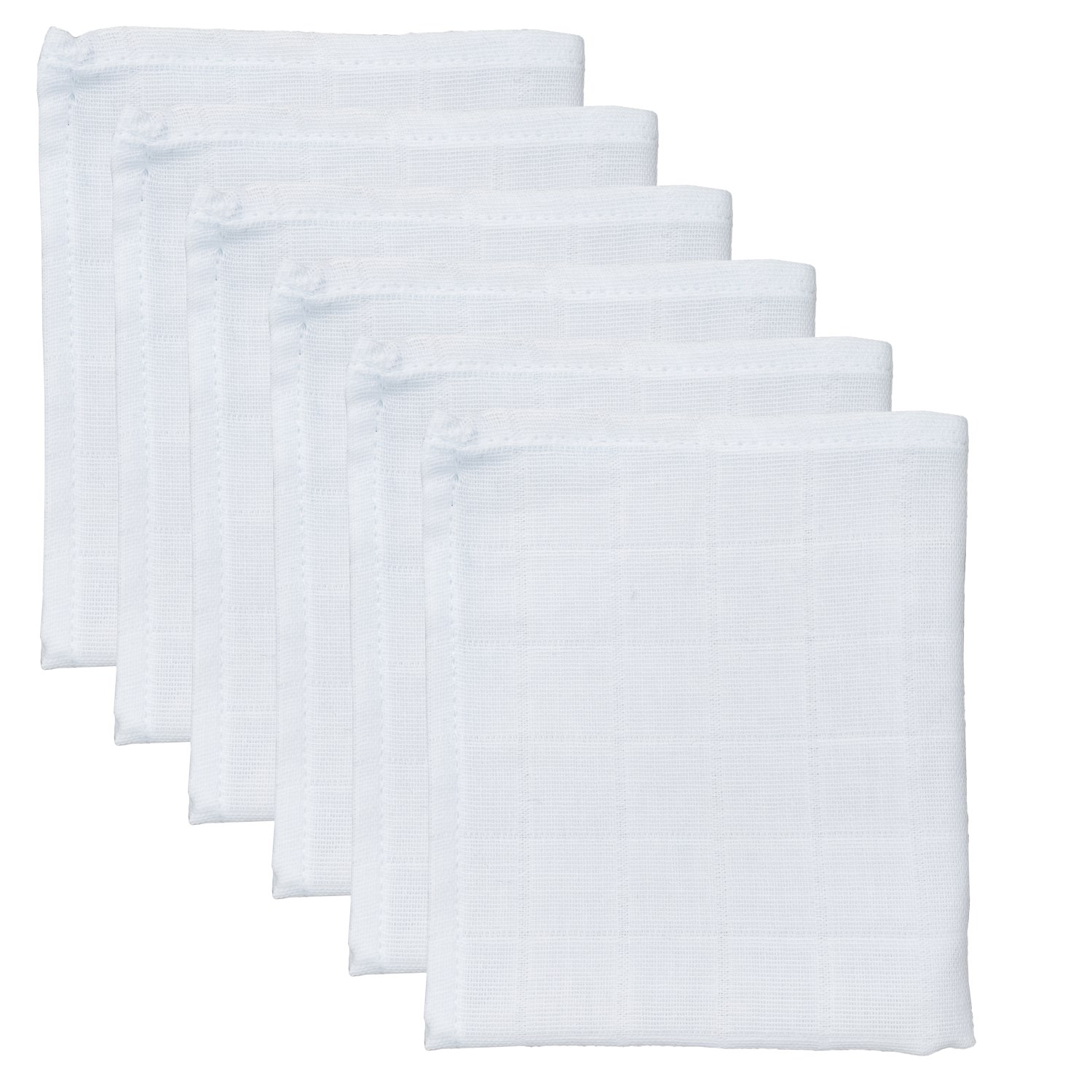 Mynest Müslin Ağız Mendili 6 Parça 25x25 cm 1011 Beyaz