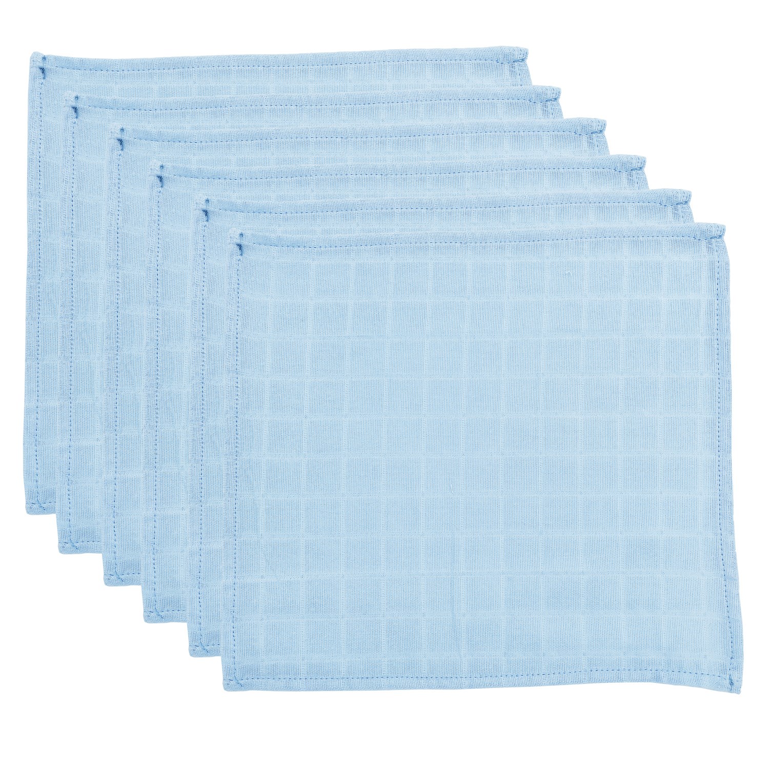 Mynest Müslin Ağız Mendili 6 Parça 25x25 cm 1011 Mavi