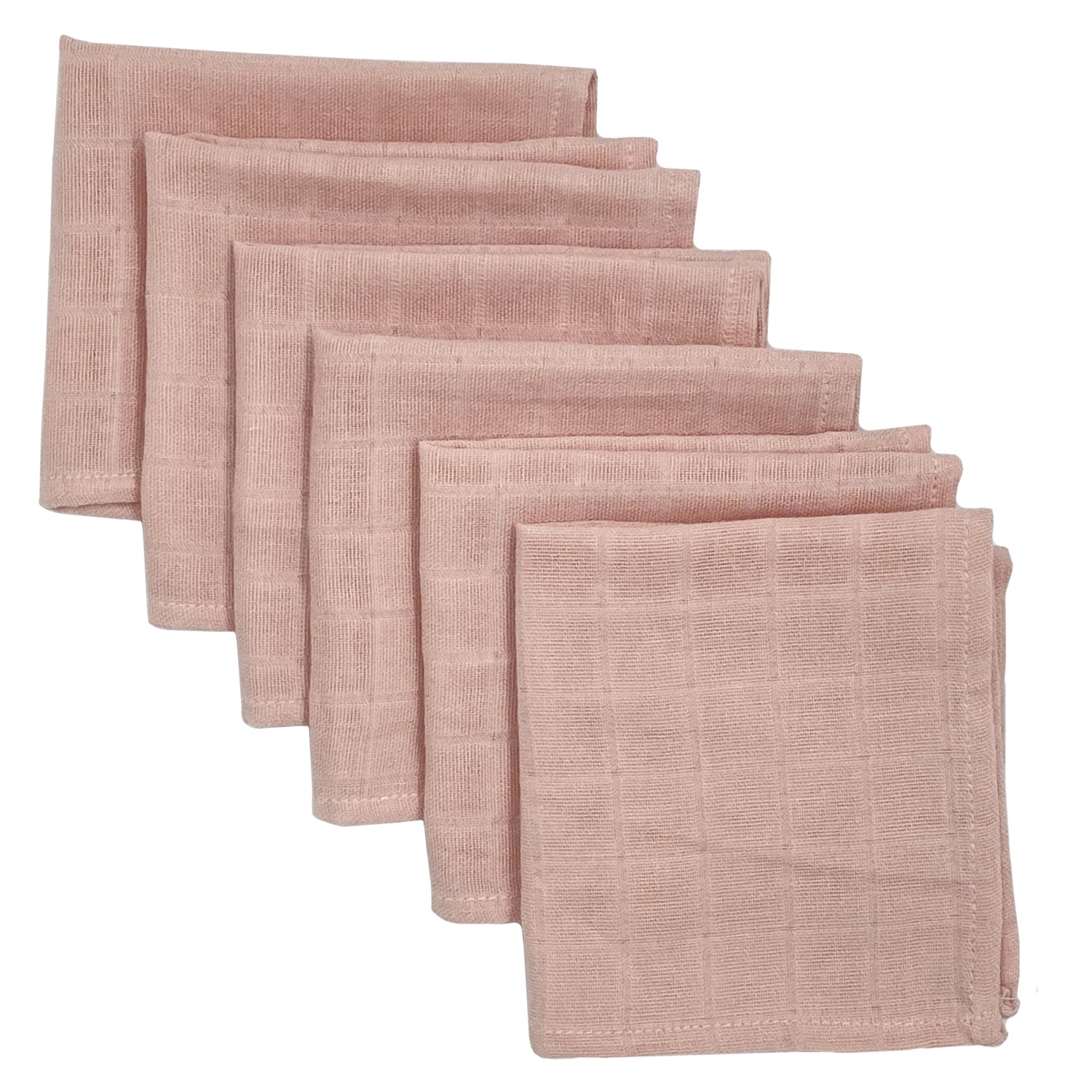 Mynest Müslin Ağız Mendili 6 Parça 25x25 cm 1011 Pembe