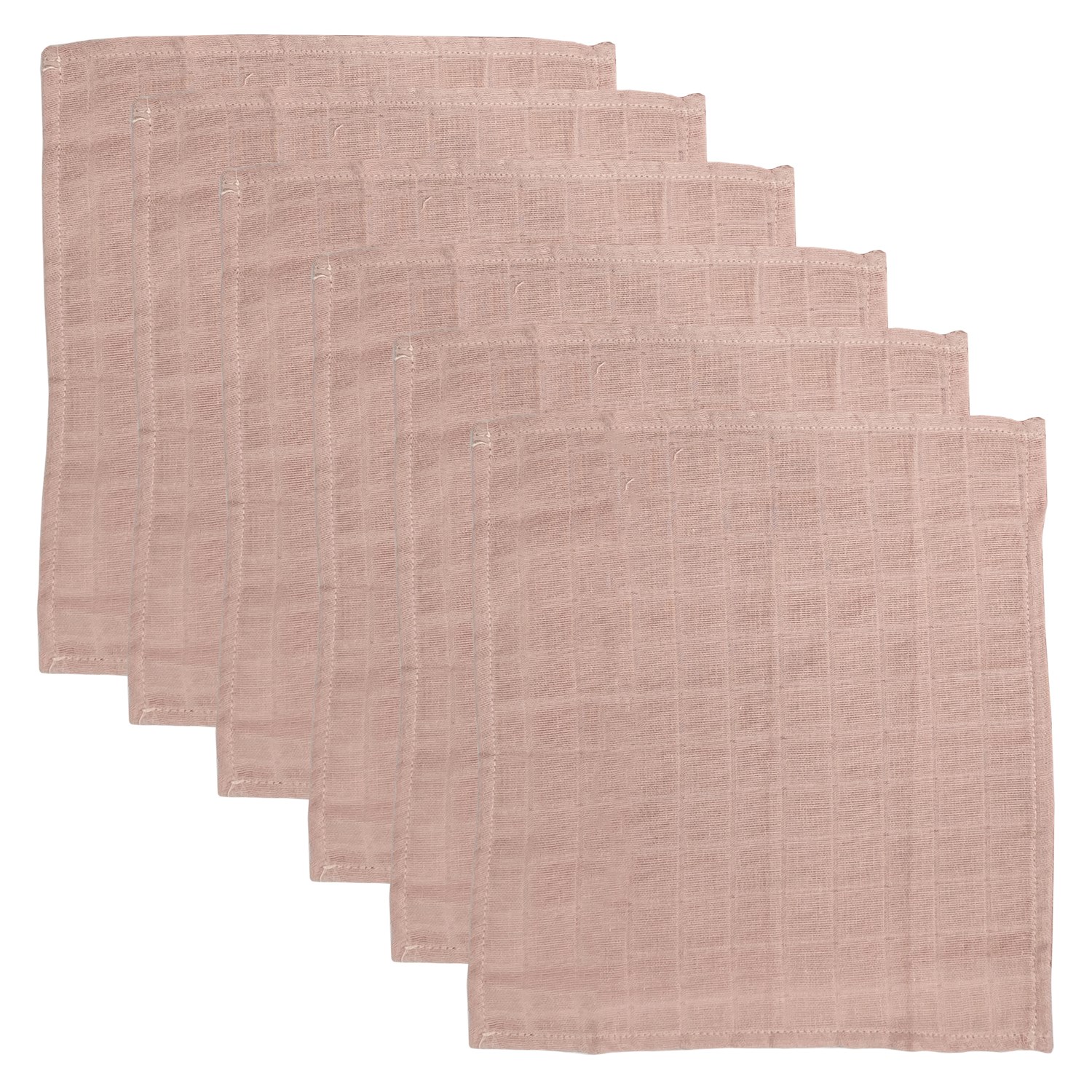 Mynest Müslin Ağız Mendili 6 Parça 25x25 cm 1011 Pembe