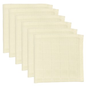 Mynest Müslin Ağız Mendili 6 Parça 25x25 cm 1011 Koyu Krem