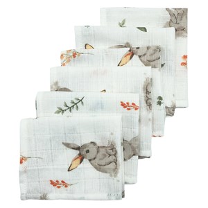 Mynest Müslin Ağız Mendili 6 Parça 25x25 cm 1011 Krem-Kahverengi