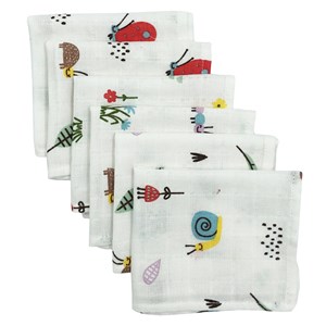 Mynest Müslin Ağız Mendili 6 Parça 25x25 cm 1011 Krem-Kırmızı