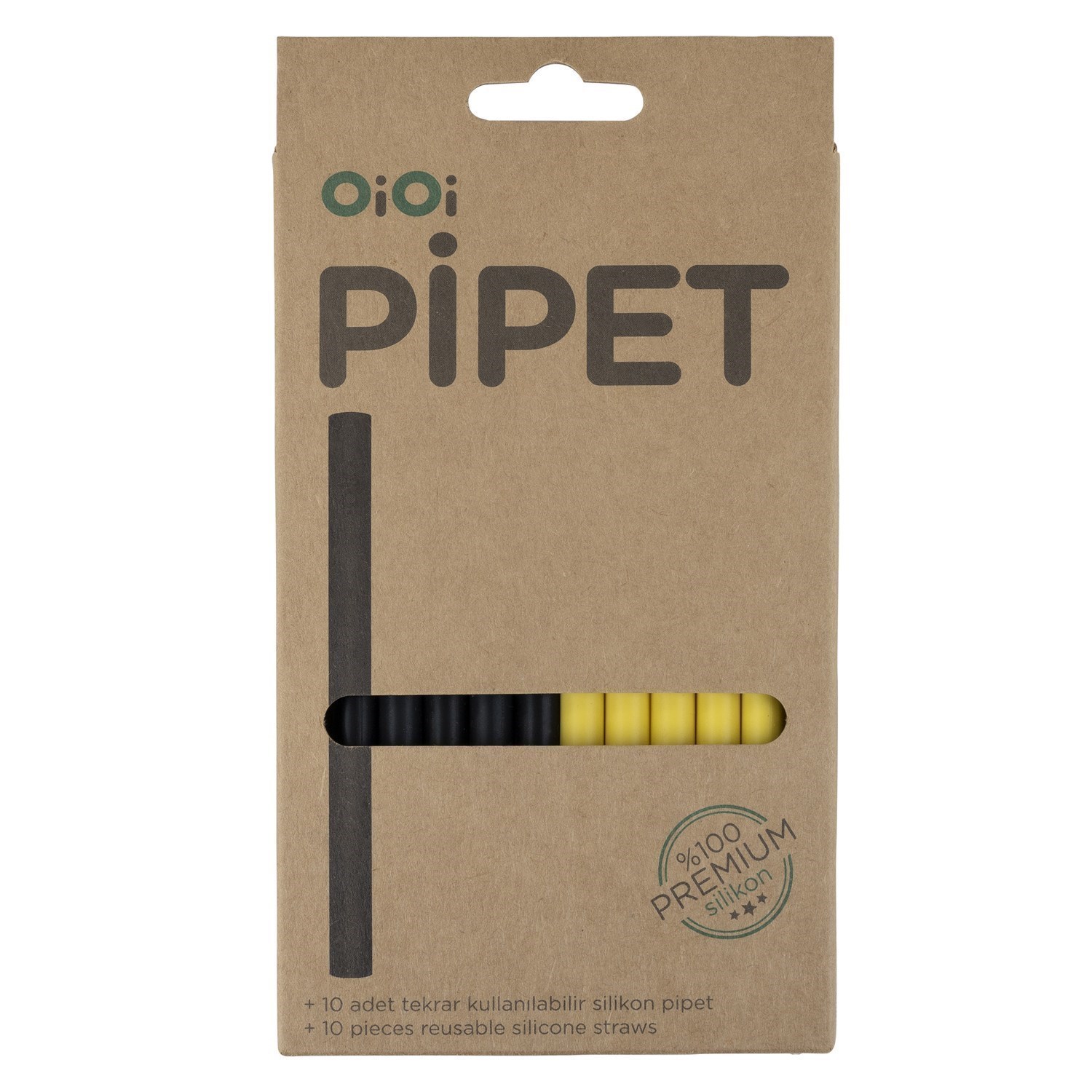 Oioi Silikon Pipet 10'lu 011100 Sarı-Siyah