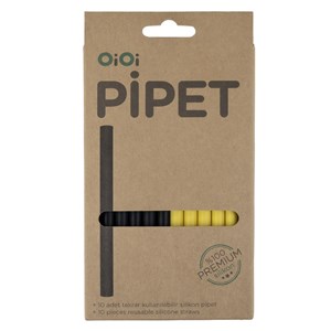 Oioi Silikon Pipet 10'lu 011100 Sarı-Siyah