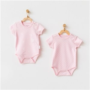 Andywawa Milly Ballet Kısa Kollu 2'li Bebek Body AC21805R Pembe