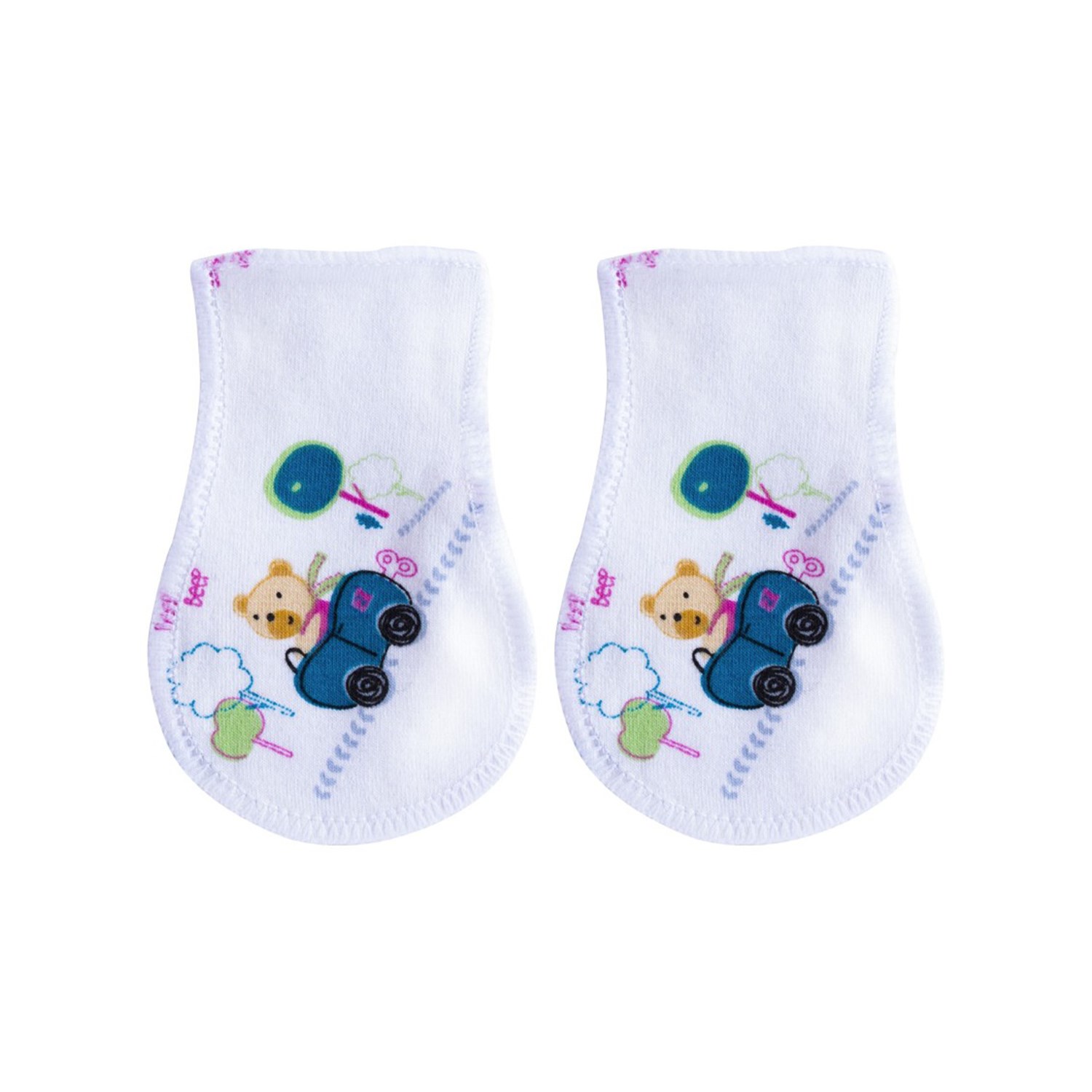 Sevi Bebe Premature Eldiven 531 Beyaz-Lacivert