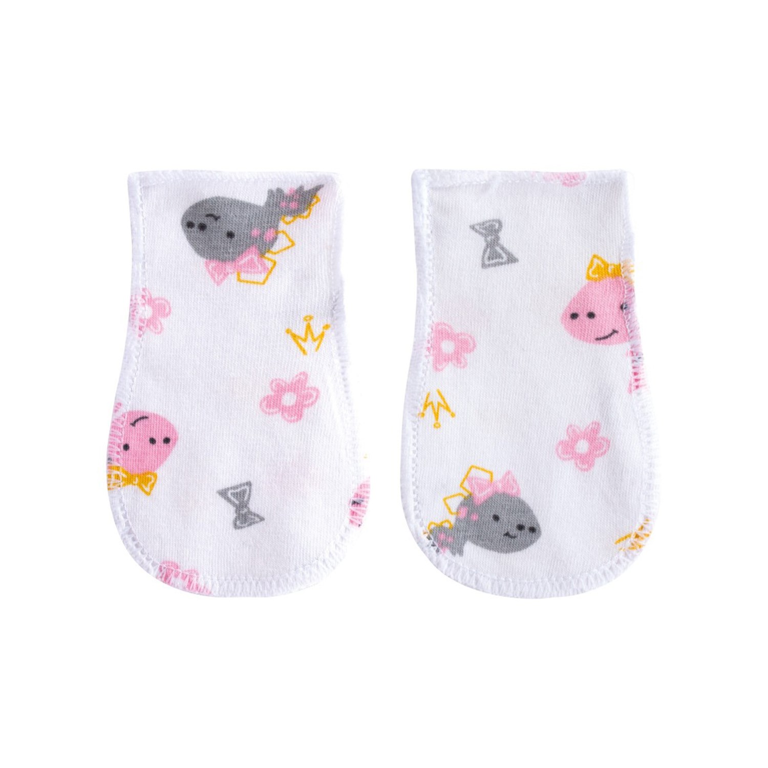 Sevi Bebe Premature Eldiven 531 Beyaz-Pembe