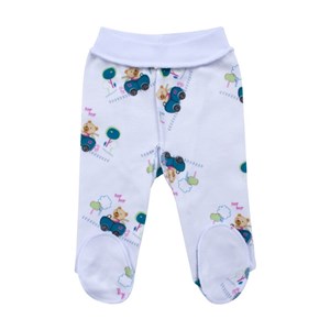 Sevi Bebe Prematüre Patikli Alt Pijama 6921 Beyaz-Lacivert