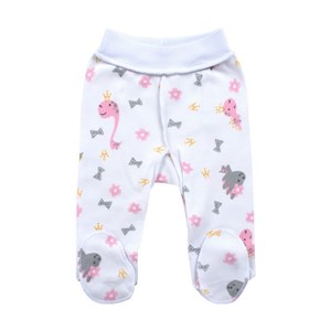 Sevi Bebe Prematüre Patikli Alt Pijama 6921 Beyaz-Pembe