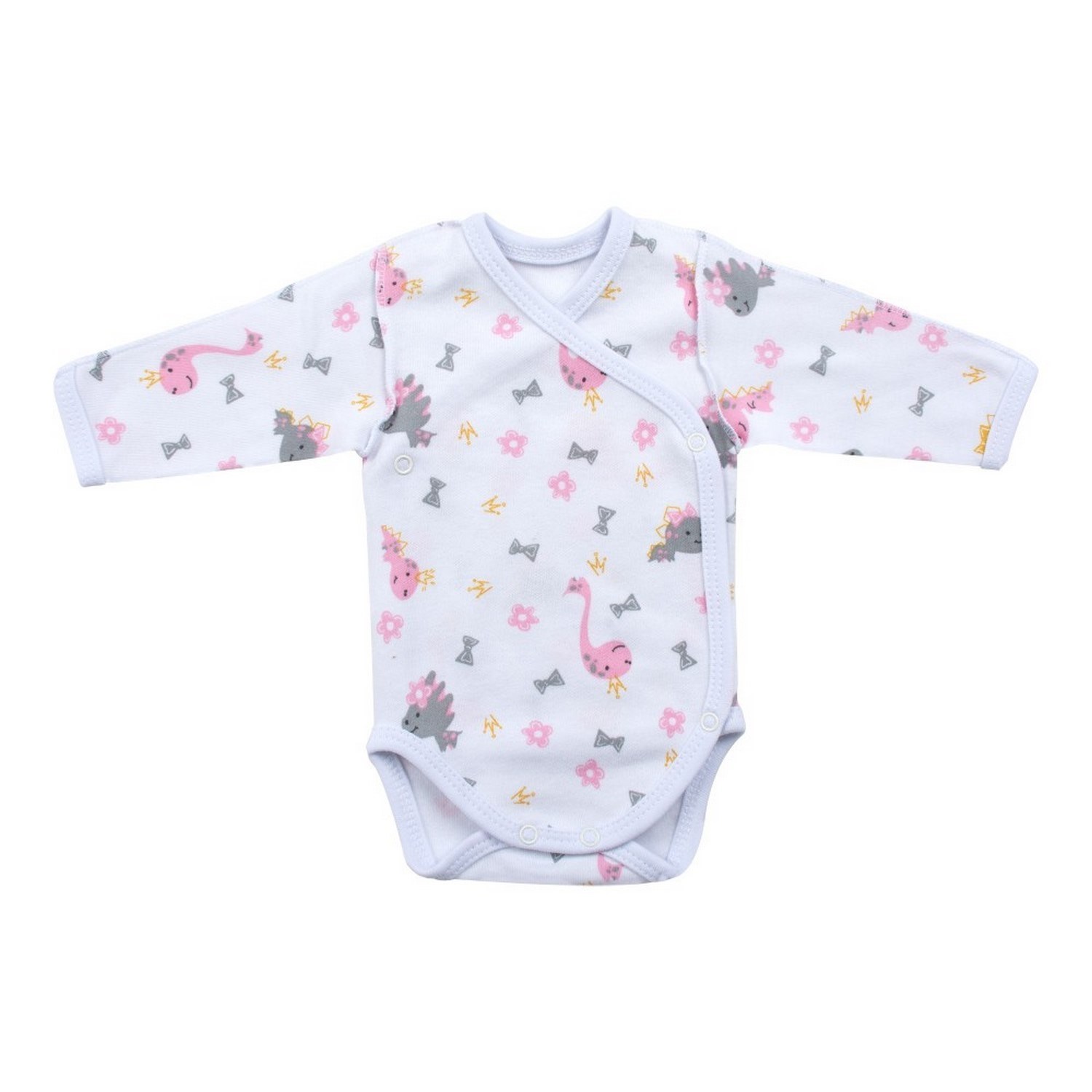 Sevi Bebe Prematüre Önden Açık Body 6938 Beyaz-Pembe