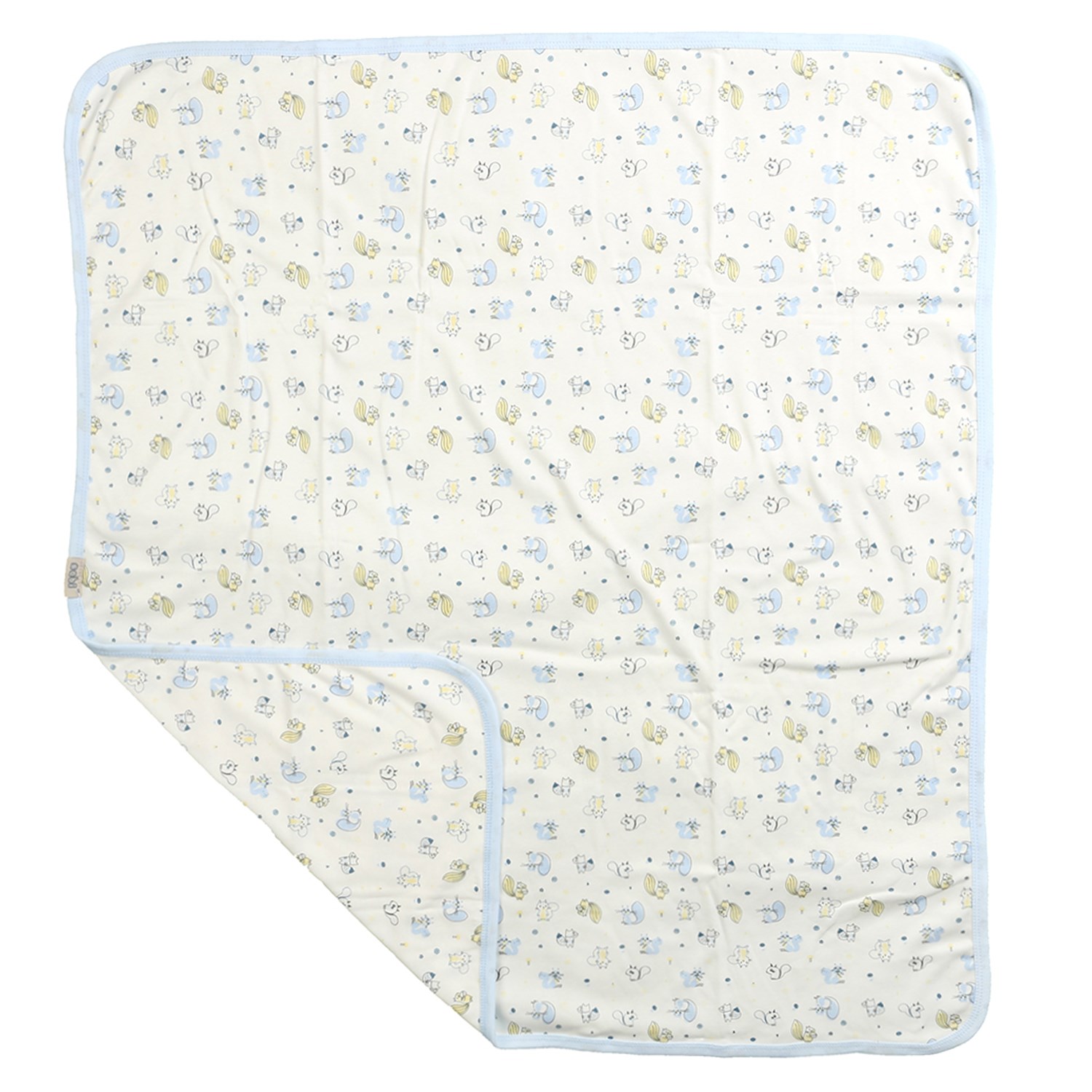 Sebi Bebe Sincaplı Bebek Battaniyesi 80x90 Cm 1558 Krem-Mavi