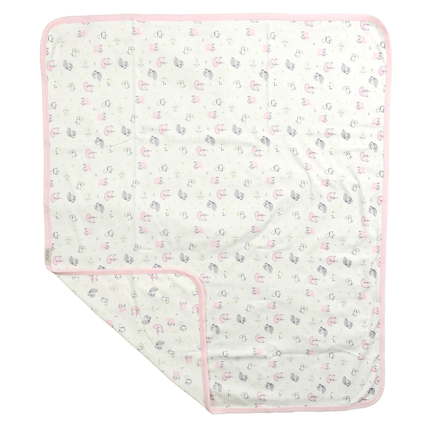 Sebi Bebe Sincaplı Bebek Battaniyesi 80x90 Cm 1558 Krem-Pembe