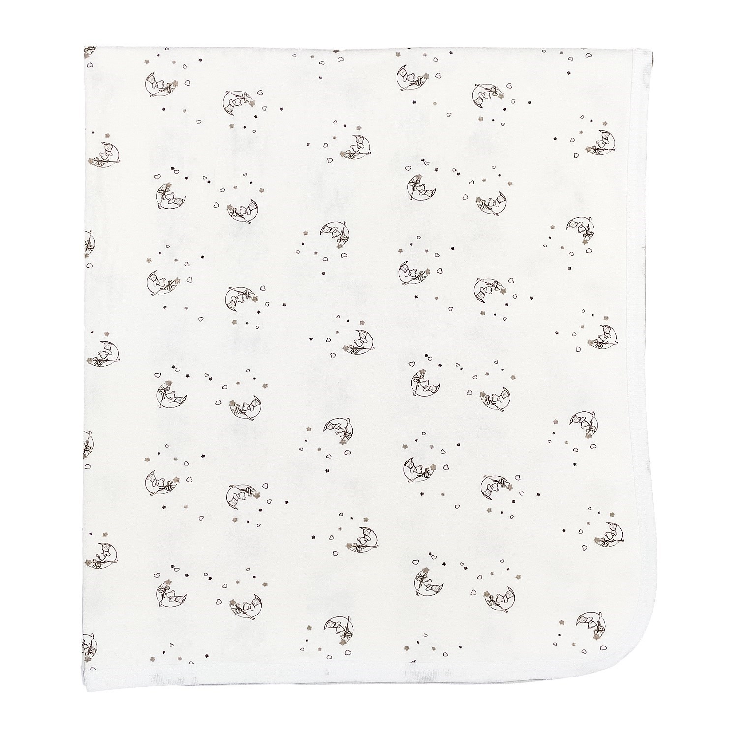 Sebi Bebe Ay Desenli Bebek Battaniyesi 80x90 Cm 1548 Krem-Gri