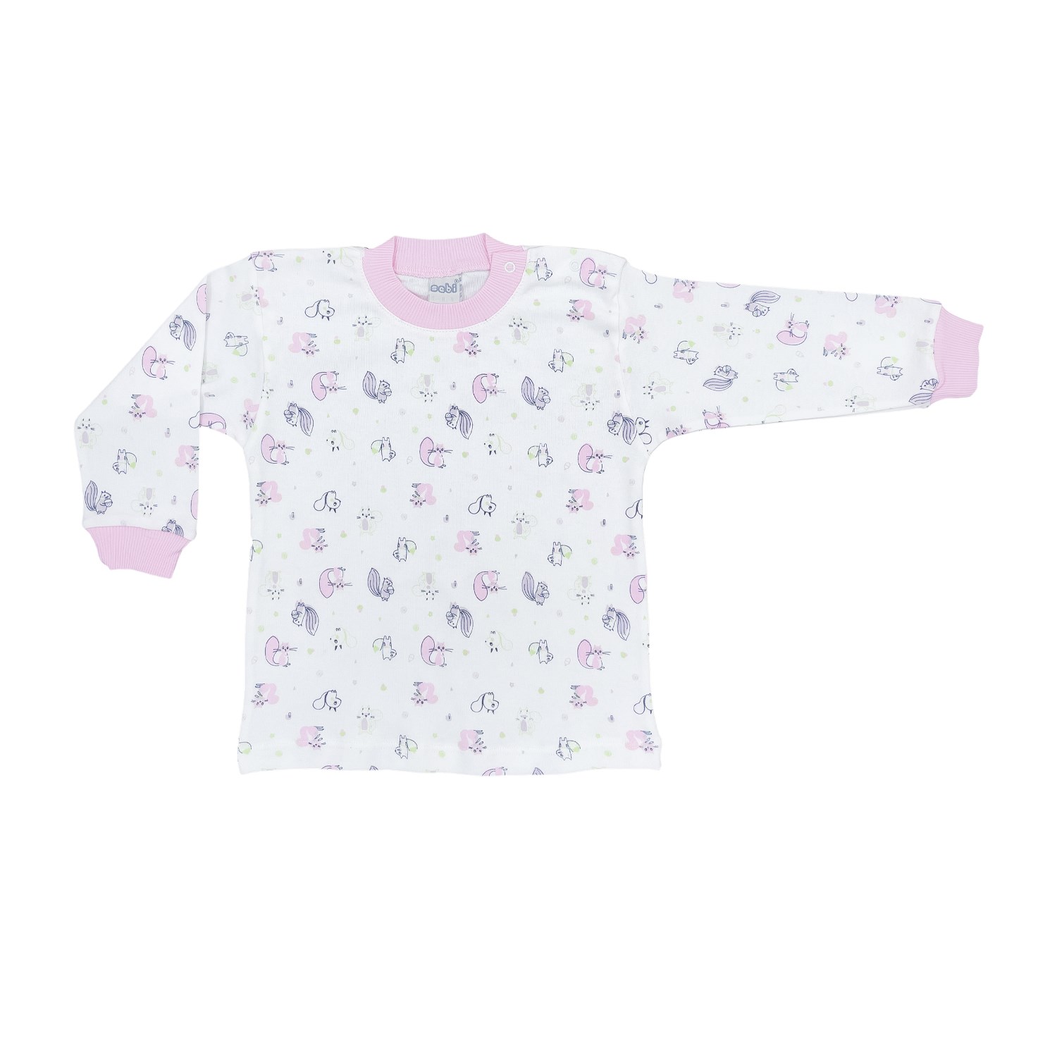Sebi Bebe Sincap Baskılı Bebek Pijama Takımı 2416 Pembe